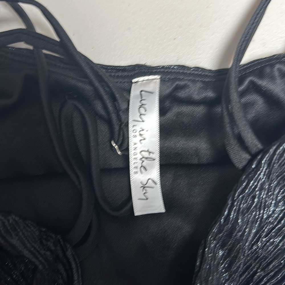 Lucy in the Sky Breakaway Bodycon in Shimmer Black size small. - Picture 8 of 10